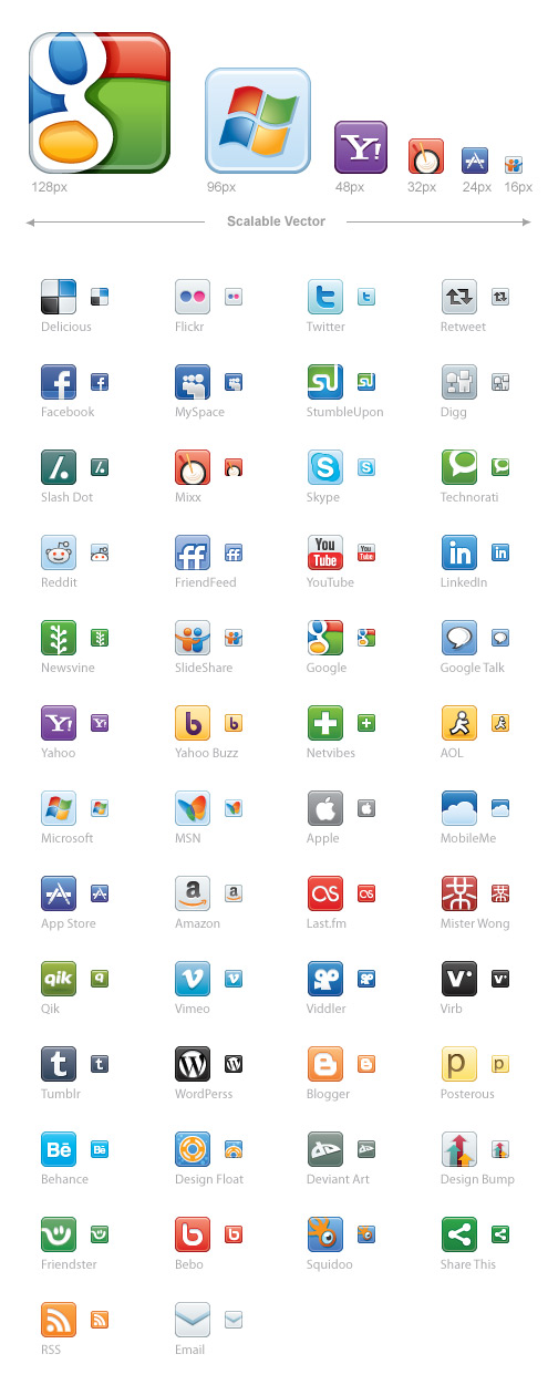 vector social media icons1 Free Vector Social Media Icons