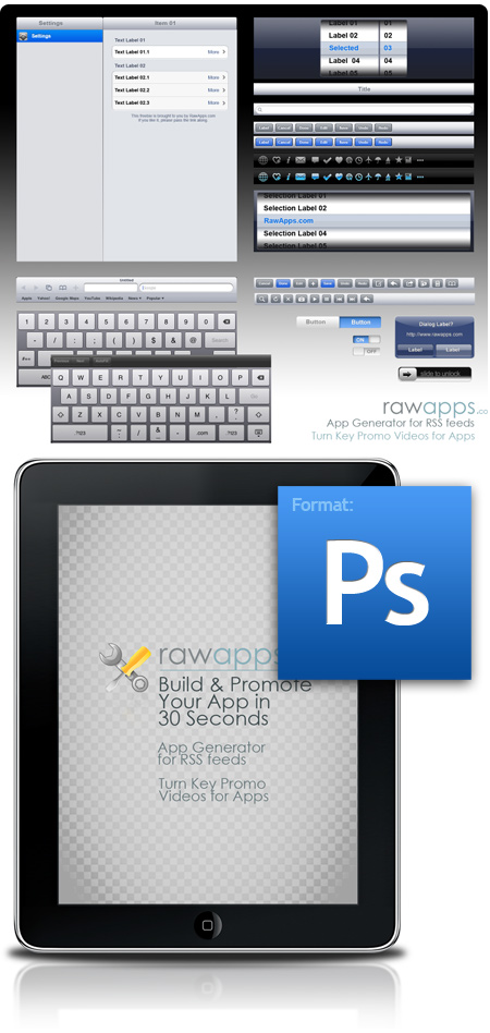 ipad gui Free Ipad GUI in PSD Format