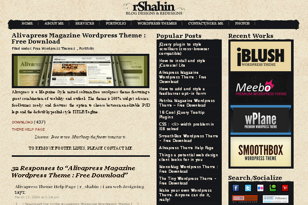 ALiVa ALiVa 108 Free High Quality Wordpress Themes