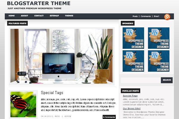 BlogStarter BlogStarter 108 Free High Quality Wordpress Themes