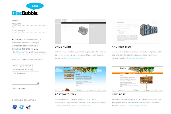 BlueBubble BlueBubble 108 Free High Quality Wordpress Themes