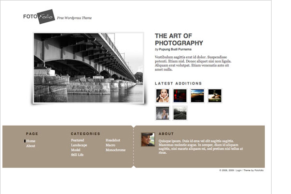 FotoFolio FotoFolio 108 Free High Quality Wordpress Themes