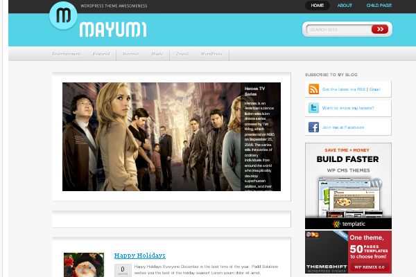 Mayumi Mayumi 108 Free High Quality Wordpress Themes