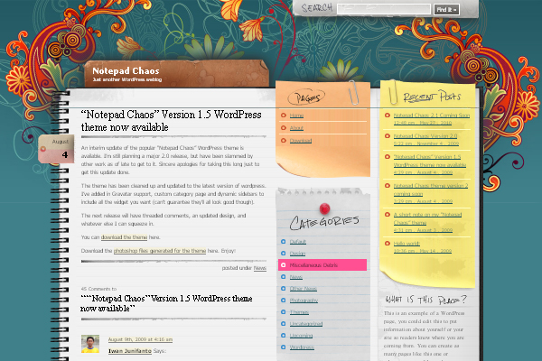 Notepad-Chaos Notepad Chaos 108 Free High Quality Wordpress Themes