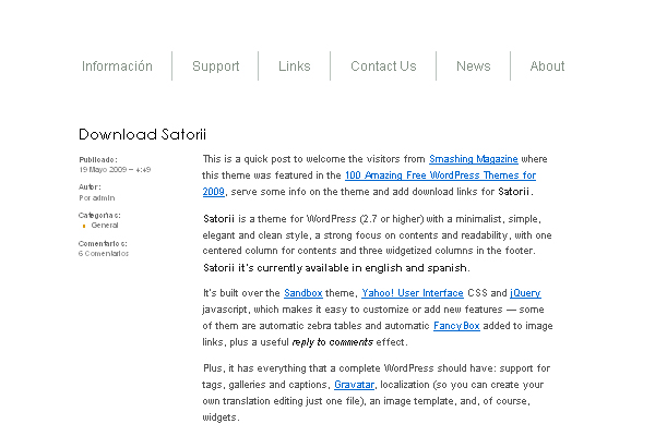Satorii Satorii 108 Free High Quality Wordpress Themes