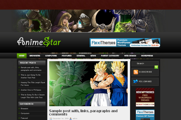 AnimeStar AnimeStar 108 Free High Quality Wordpress Themes