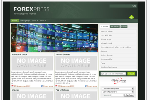 ForexPress ForexPress 108 Free High Quality Wordpress Themes