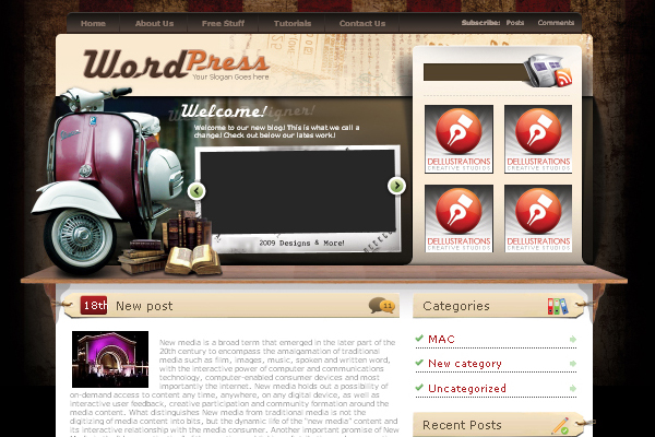 Vintage Vintage 108 Free High Quality Wordpress Themes