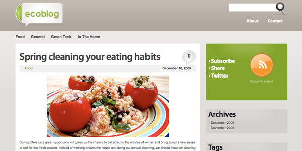 ecoblog 20 Excellent Free Wordpress 3.0 Themes