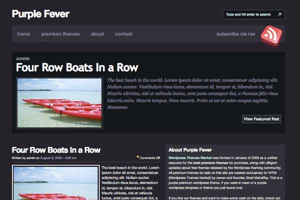 purplefever purplefever 108 Free High Quality Wordpress Themes